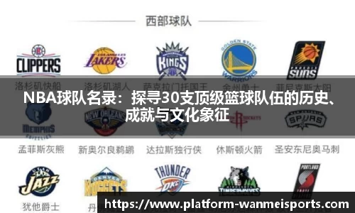 NBA球队名录：探寻30支顶级篮球队伍的历史、成就与文化象征